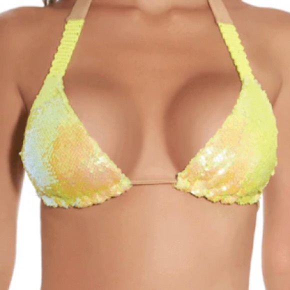 flash sale⭐️notorious swimwear yellow sequin bikini set - Picture 5 of 13